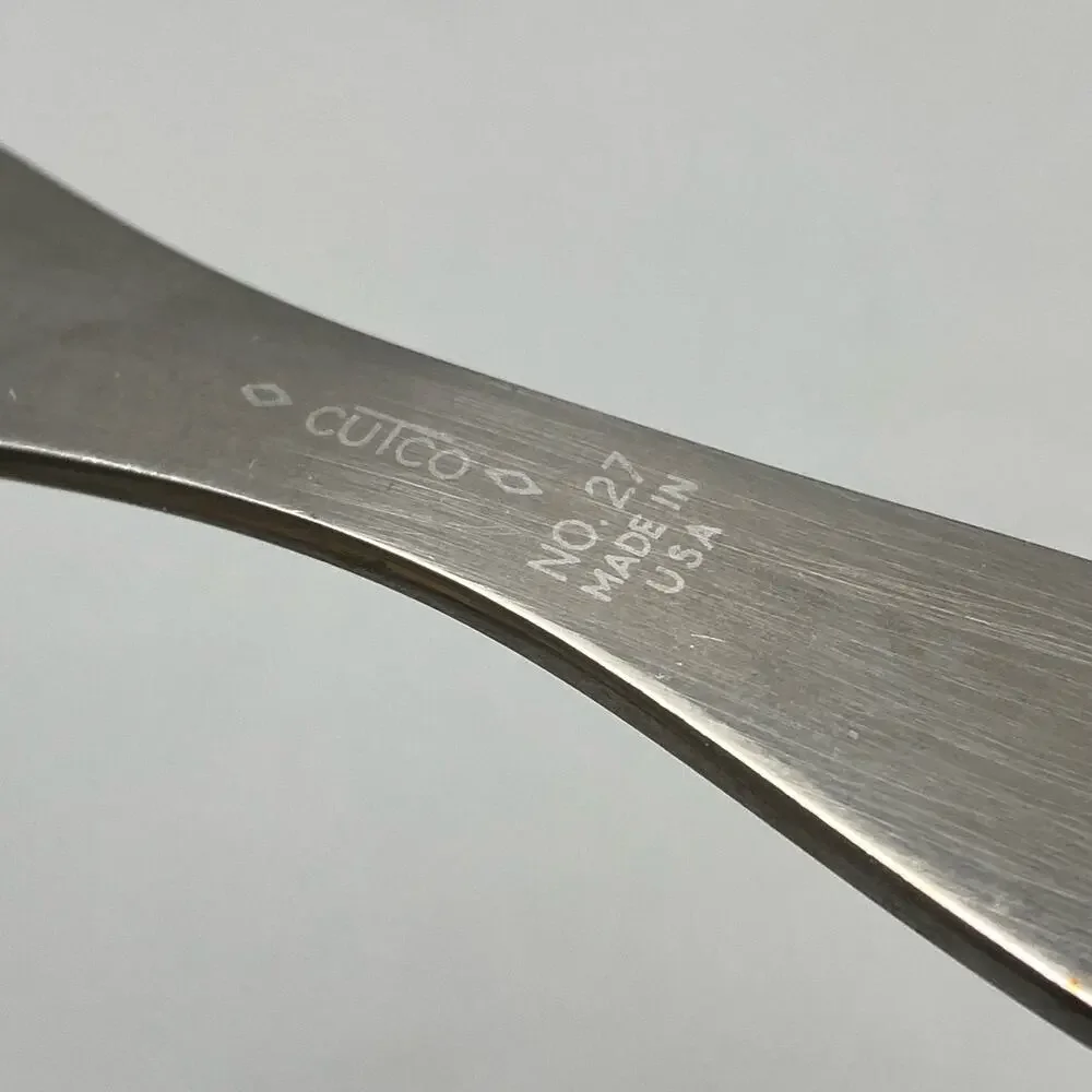 Vintage Cutco No 27 Meat Fork‎ Brown Marbled Handle Grill Serving Utensil USA